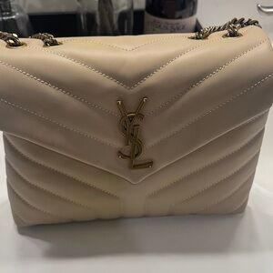 Yves Saint Laurent Beige Quilted Shoulder Bag